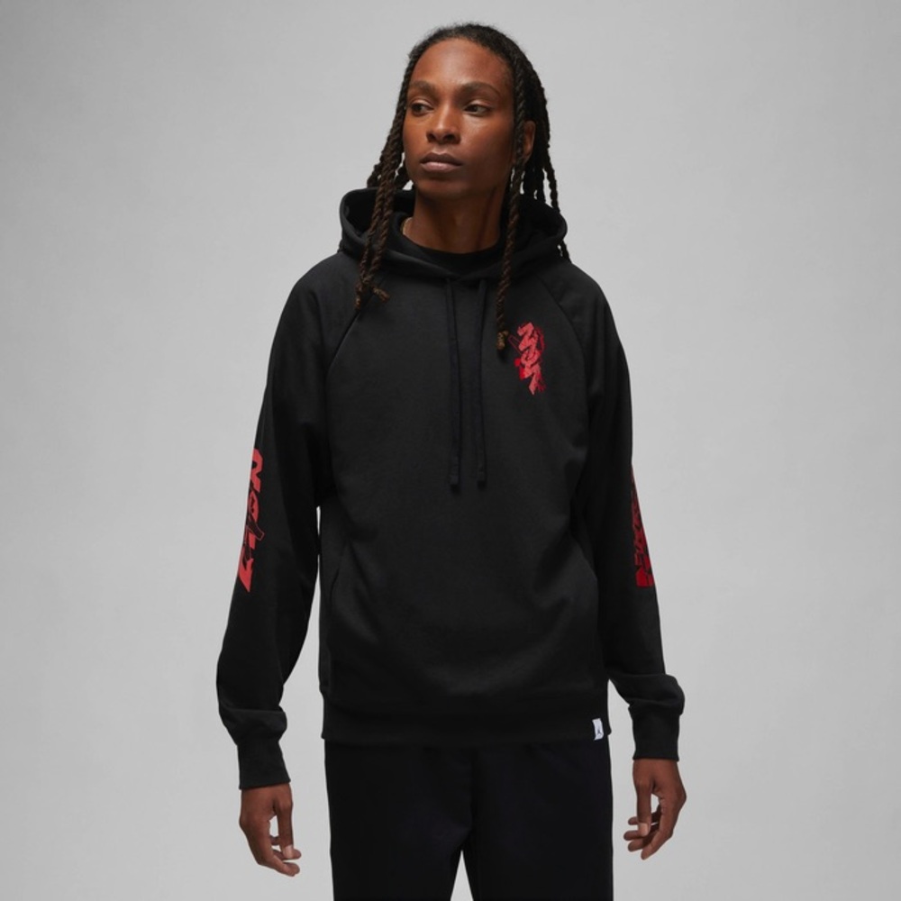 Jordan mens L Large black Zion Williamson red graphic basketball hoodie EUC